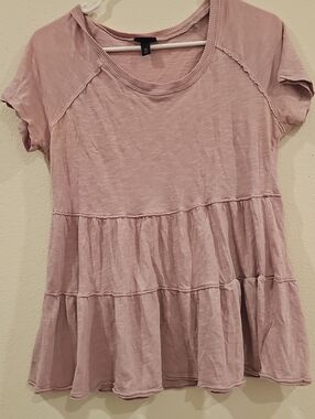 torrid Dusty Mauve Tiered Short Sleeve Tunic